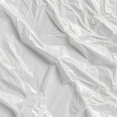 Obraz premium White plastic wrap texture background with soft wrinkles and glossy folds for modern clean design.
