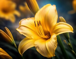 beautiful yellow daylily flowers