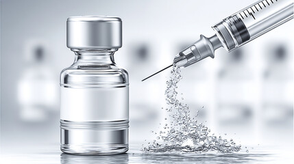 A digital illustration displays a medicine vial with a syringe, depicting a health-related concept