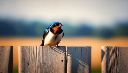 swallow on a fence