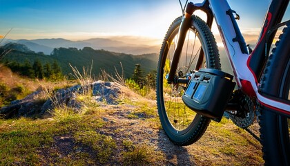 close up of battery of an e mountainbike