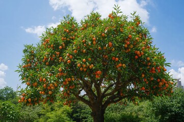 Mature fruit hanging from branches
