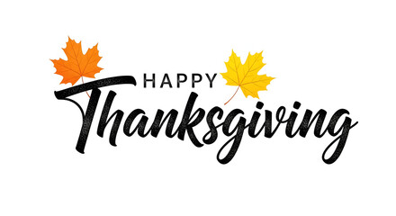 Happy Thanksgiving calligraphy text for greeting card, wallpaper
