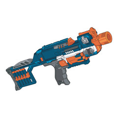 Cartoon Vector Nerf gun Handgun Weapon Toys Illustration 8