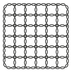 Fototapeta premium Woven square pattern. Chain texture motif. Interlaced Vector grid. Abstract repeatable element