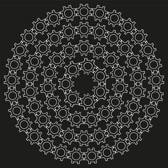 Seamless gear pattern. Concentric cog structure. Mechanical circle Vector design. Abstract technology background.