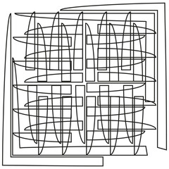Abstract wire cylinders. Complex line pattern. Dynamic geometric Vector. Black white graphic.
