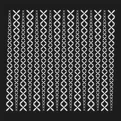 Repeating X O pattern. Geometric digital grid. Intersecting line background. Vector modern texture.