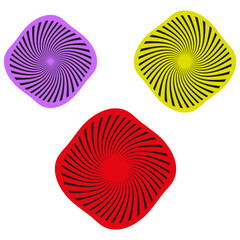 Abstract fluid figures. Red purple yellow shapes. Soft edge geometry. Vector liquid elements.