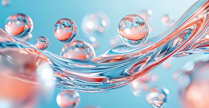Dynamic liquid flow with iridescent spheres, science abstract