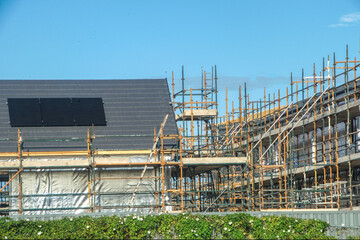 Obraz premium construction site with scaffolding