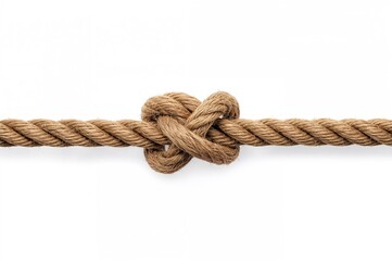 Obraz premium Knotted ropes on a plain white surface