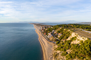 Leucate plage et la falaise de La Franqui