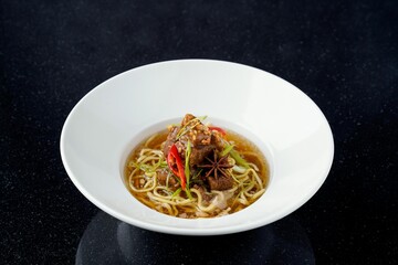 Spicy Asian Beef Noodle Soup with Star Anise