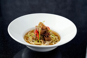 Spicy Asian Beef Noodle Soup with Star Anise