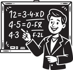 Inspiring educator teaching math with enthusiasm