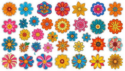 Colorful floral arrangement of various flower types and designs.