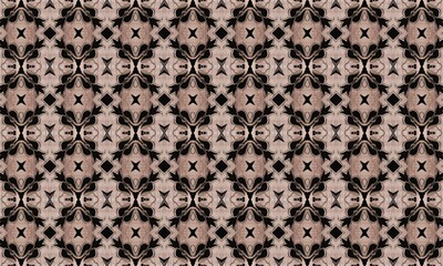 Intricate beige and brown geometric repeating pattern abstract textile design texture background