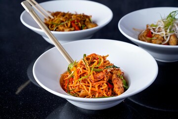 Spicy Asian Chicken and Vegetable Stir-Fry Noodles