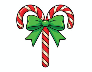 Festive Candy Cane with Green Bow