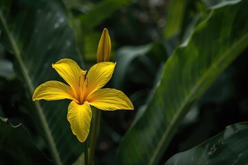 Obraz premium Bright tropical blossom featuring prominent stamens