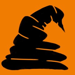 the shadow of witch hat ,halloween