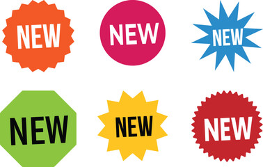 Colorful new badge icon set vector design template collection