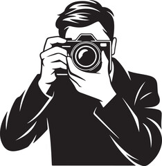 Professional photographer captures moment with vintage camera lens