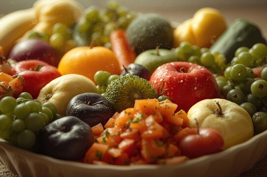 Healthy eating with fresh fruits and vegetables for overall wellness and balanced nutrition