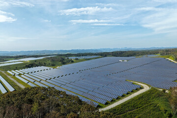 Aerial view of a large solar power plant in the Kushiro area, Hokkaido, Japan [EDITORIAL]