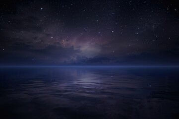 Stars shimmering on the ocean at night