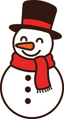 cartoon snowman vector illustration