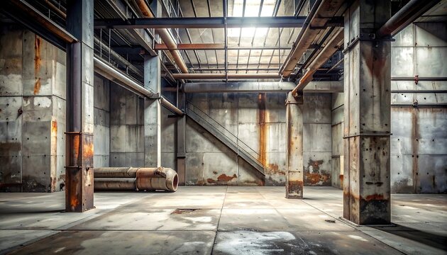 Abandoned Industrial Space - A Hauntingly Beautiful Interior.