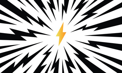 Dynamic speed line lightning bolt graphic