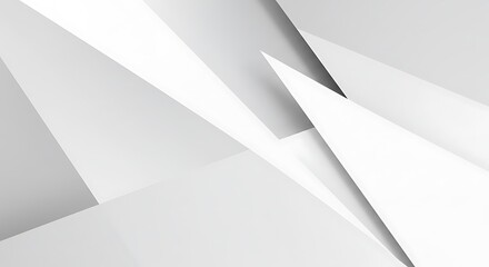 Abstract geometric composition with clean white paper layers and soft shadows creating depth and minimalist design