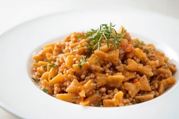 Traditional Jewish meal featuring buckwheat and bow-tie pasta known as kasha varnishkes