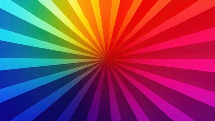 Vibrant Rainbow Color Spectrum Sunburst Background.