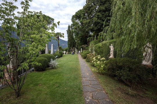 Terrace Belvedere, Scherrer Park, Parco Scherrer, Morcote, Lake Lugano, Lago di Lugano, Canton Ticino, Switzerland