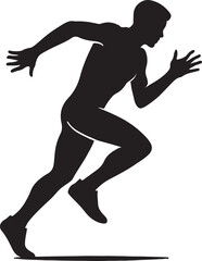 “Dynamic Silhouette of a Sprinter Running at Full Speed – Athletic Sports Vector”