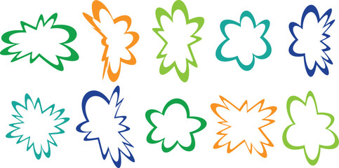 Handcrafted Decorative Flower Vector Pattern – Artistic Silhouette Illustration with Unique Textures and Organic Shapes for Creative Design