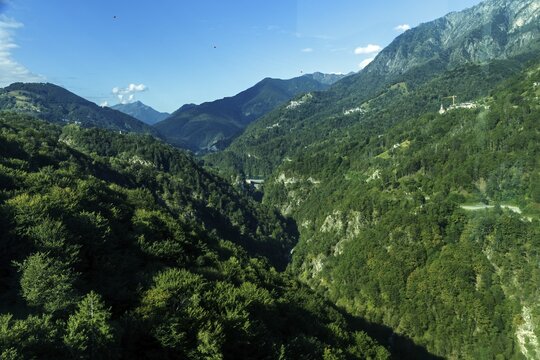 View from Rasa into the Centovalli, Canton Ticino, Switzerland