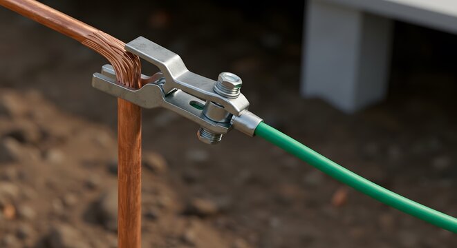 Copper grounding clamp connection