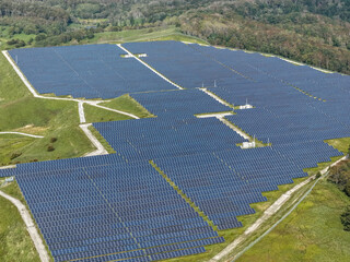 Aerial view of a large solar power plant in the Kushiro area, Hokkaido, Japan [EDITORIAL]