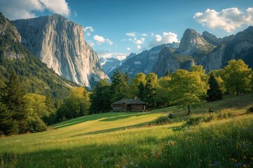 Obraz premium Beautiful Landscape of Hills and Forests During Warm Seasons