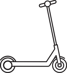 Simple Line Art Illustration of a Scooter on a White Background
