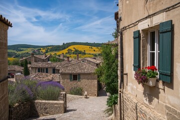 Fototapeta premium Picturesque ancient classic buildings in a historic European area