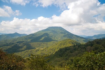 Fototapeta premium Breathtaking panorama of a mountain peak under the open sky