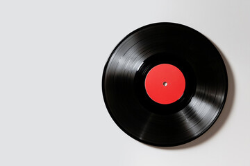 Obraz premium retro analog music trend background with vintage vinyl record and copy space