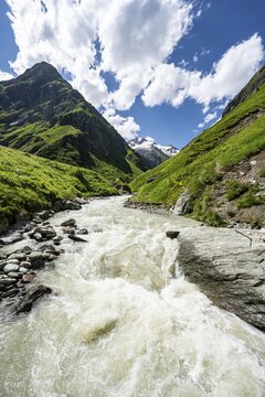 Isel mountain stream in the Umbaltal valley, Venediger Group, Hohe Tauern National Park, East Tyrol, Tyrol, Austria