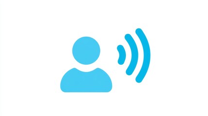 Blue user profile icon person account symbol simple blue icon representing user profile account and person